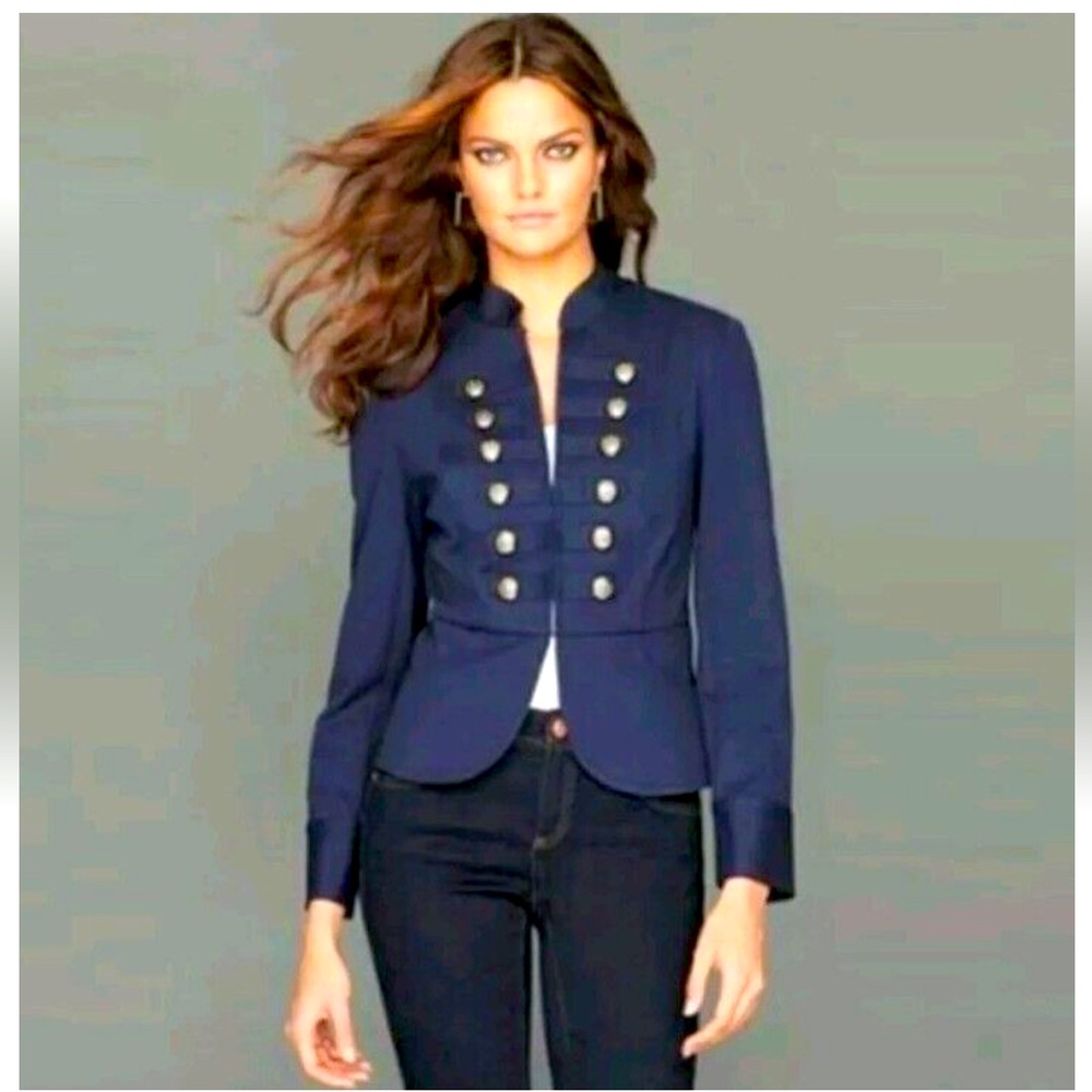 🪖Military Blazer Jacket Petite Twilight INC XS NWT - Picture 2 of 7